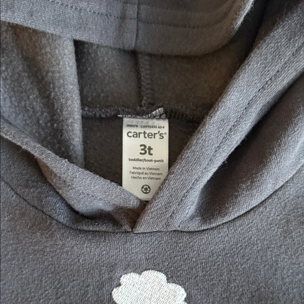 Carter’s Gray Toddler Boy Hoodie with Reindeer Design 3T